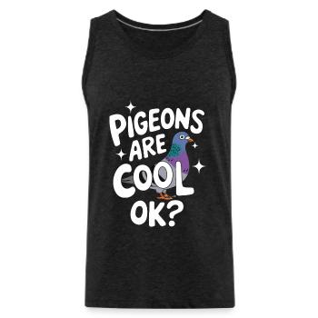 Pigeon Pigeons Animal Oiseau - Débardeur bio Premium Homme - charbon - Devant - AI Model Male 185 dark (185cm)
