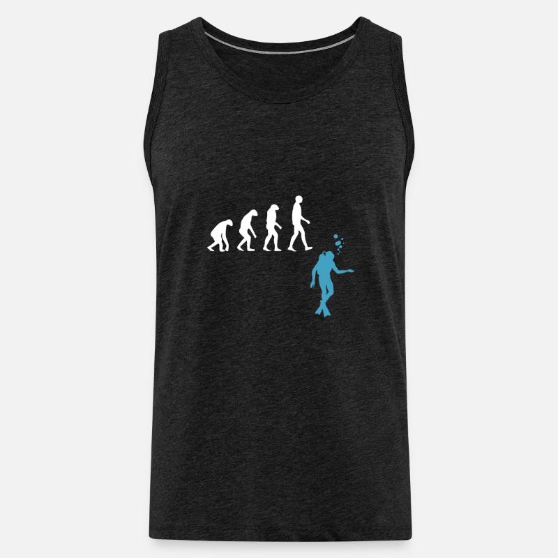Scuba Diving Evolution Taucherflossen - Männer Premium Bio Tank Top - Anthrazit
