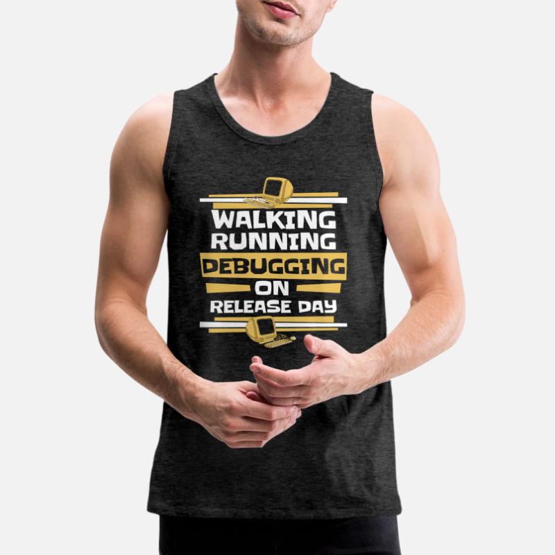 Walking Running Debugging Release Day Coder Männer Premium Bio Tank Top