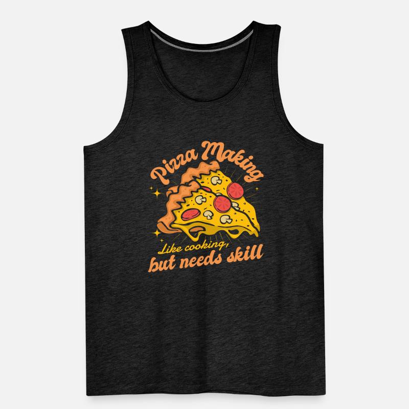 Like Cooking But Needs Skill Pizza Pizzablech Männer Premium Bio Tank Top