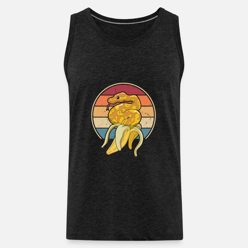 Retro Schlange Schuppenkriechtiere Python Banana - Männer Premium Bio Tank Top - Anthrazit