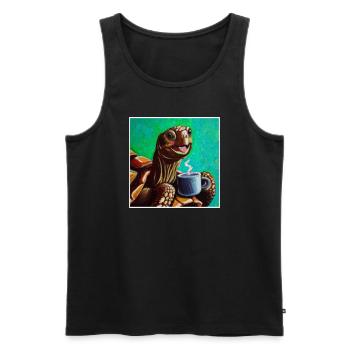Oilpainting Happy Turtle Turtle - Men's Premium Organic Tank Top - charcoal grey - Front - AI Model Male 185 dark (185cm)