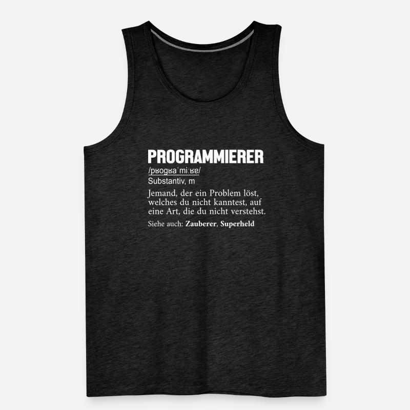 Programmer Definition Developer Coder Men's Premium Organic Tank Top