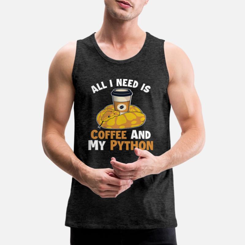 Café et Python Python Snake Banana Ball Débardeur bio Premium Homme
