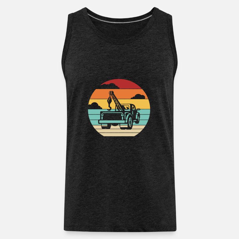 Retro Abschleppdienst Abschleppfahrzeug - Männer Premium Bio Tank Top - Anthrazit