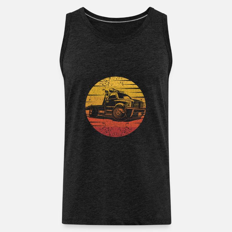 Retro Abschlepper Abschleppdienst Fahrer - Männer Premium Bio Tank Top - Anthrazit