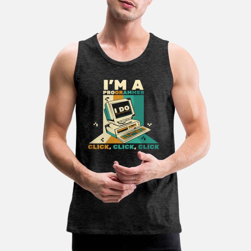 I'm A Programmer Click Software Engineer Coder Men's Premium Organic Tank Top