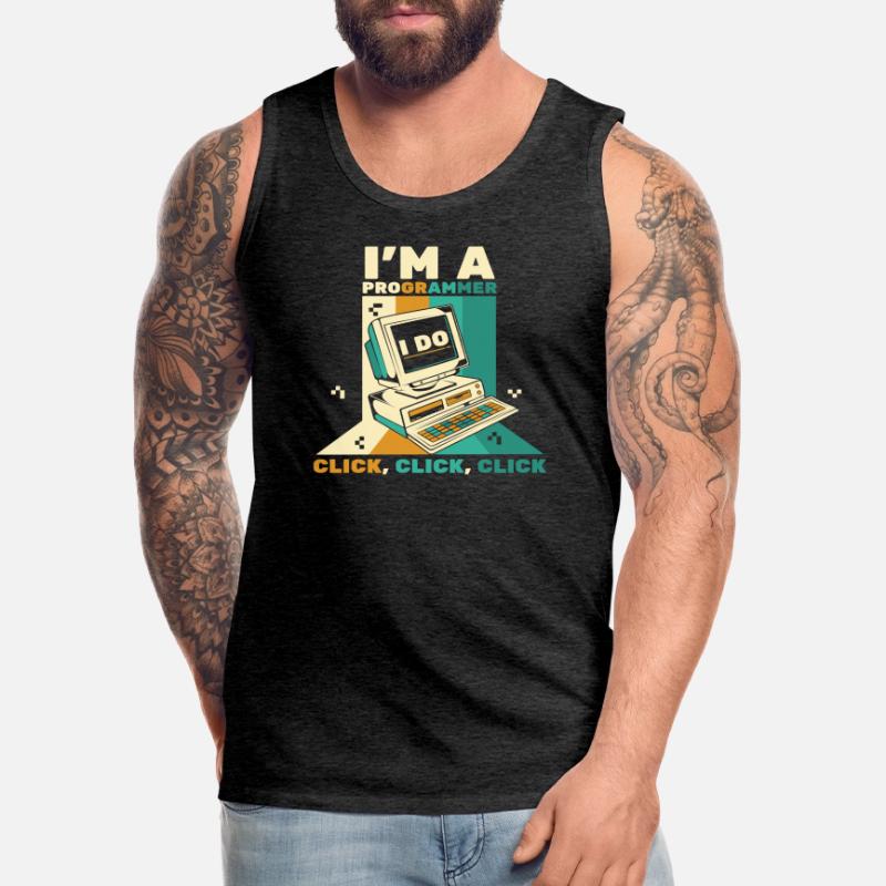 I'm A Programmer Click Software Engineer Coder Men's Premium Organic Tank Top