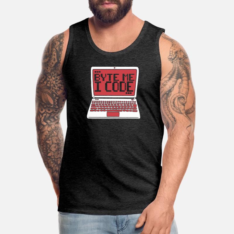 Byte Me I Code Developer Softwareentwickler Männer Premium Bio Tank Top