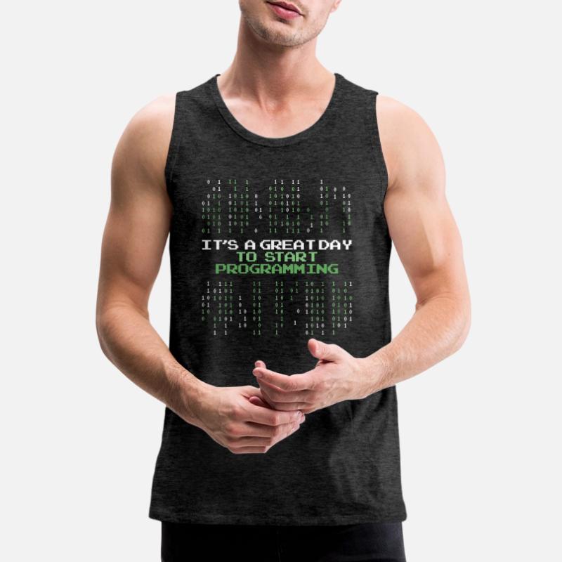 Great Day To Start Programming Developer Coder Men's Premium Organic Tank Top