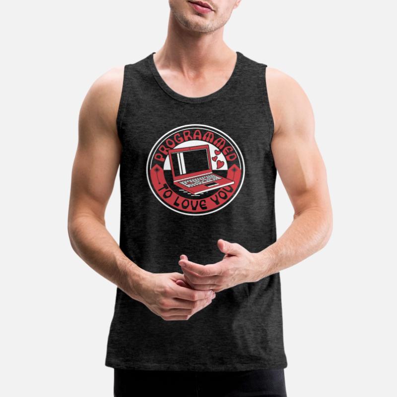Programmed To Love You Developer Coder Men's Premium Organic Tank Top