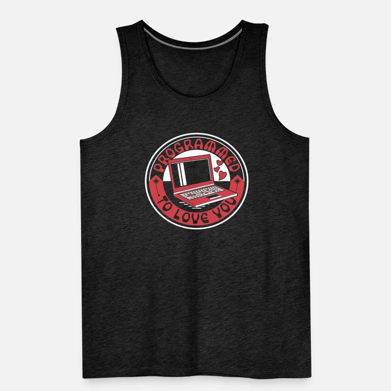 Programmed To Love You Developer Coder Men's Premium Organic Tank Top