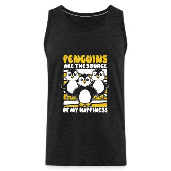 Penguins Are The Source Of My Happiness Seabird - Men's Premium Organic Tank Top - charcoal grey - Front - AI Model Male 185 dark (185cm)