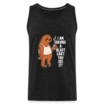 Einen Knall haben, kannst du es nicht sehen Pilosa Folivora - Männer Premium Bio Tank Top - Anthrazit - Vorne - AI Model Male 185 dark (185cm)