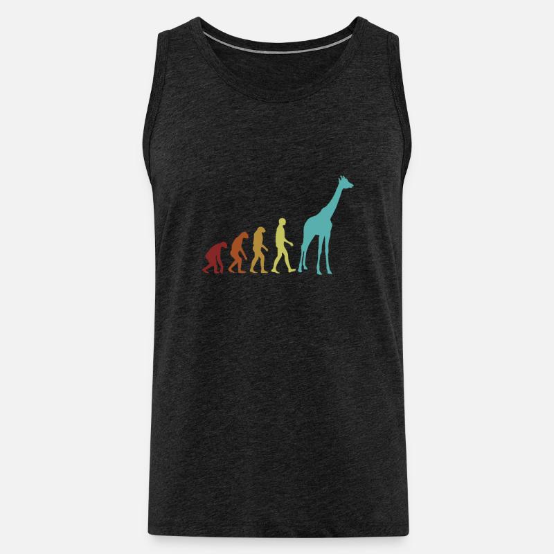 Giraffe Evolution Nubisch Afrikanische Giraffidae - Männer Premium Bio Tank Top - Anthrazit