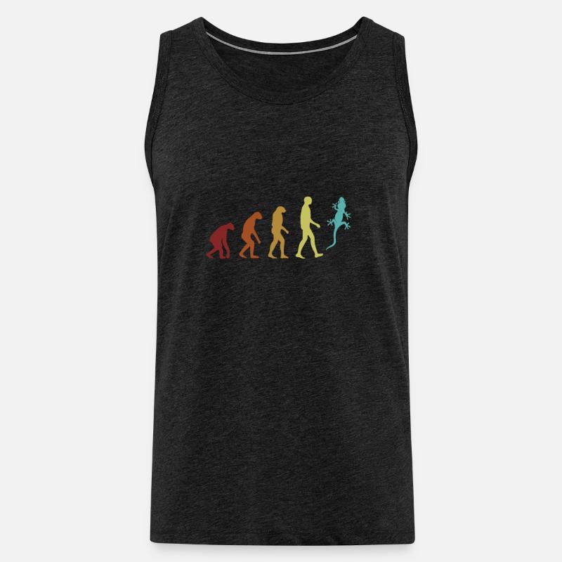 Gecko Evolution Eidechse Gekkota Schopfleopard - Männer Premium Bio Tank Top - Anthrazit