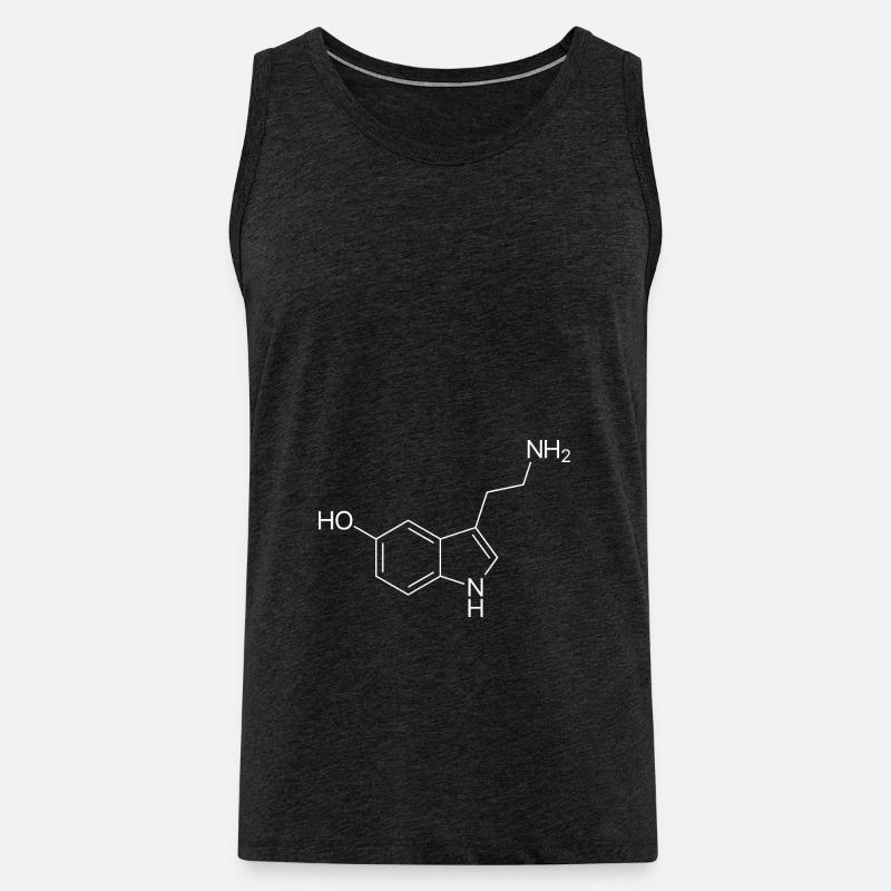 Serotonin Strukturformel - weiß - Männer Premium Bio Tank Top - Anthrazit