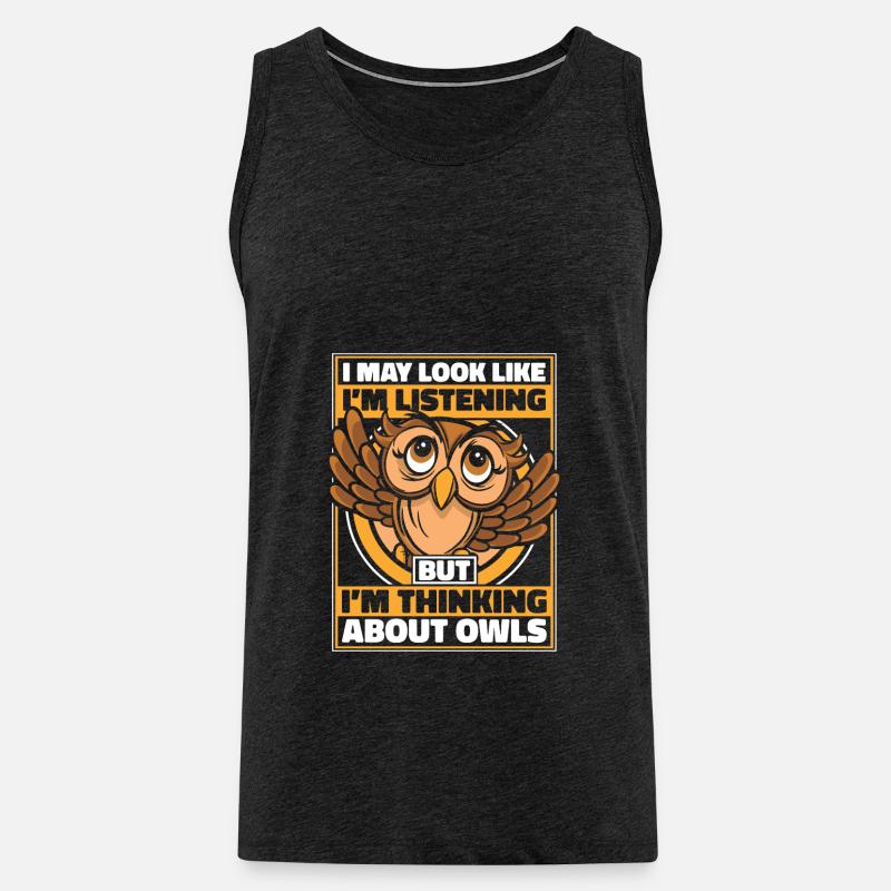 Eule Vogel Tier Eulen - Männer Premium Bio Tank Top - Anthrazit