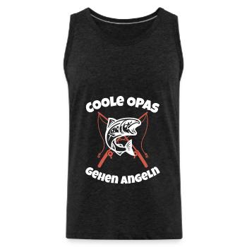 Coole Opas gehen angeln Angler Opa Angelrute Fisch - Männer Premium Bio Tank Top - Anthrazit - Vorne - AI Model Male 185 dark (185cm)