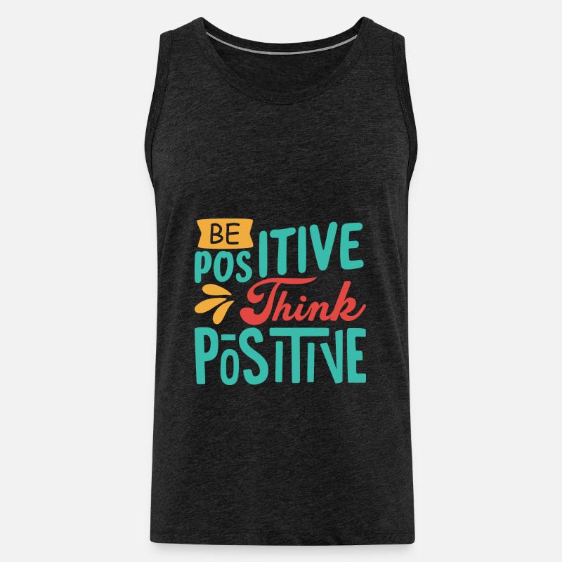 Sei Positiv, denk Positiv - Männer Premium Bio Tank Top - Anthrazit