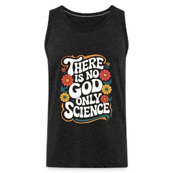 Atheism, Atheist, Anti-Religion, Agnostic - Men's Premium Organic Tank Top - charcoal grey - Front - AI Model Male 185 dark (185cm)