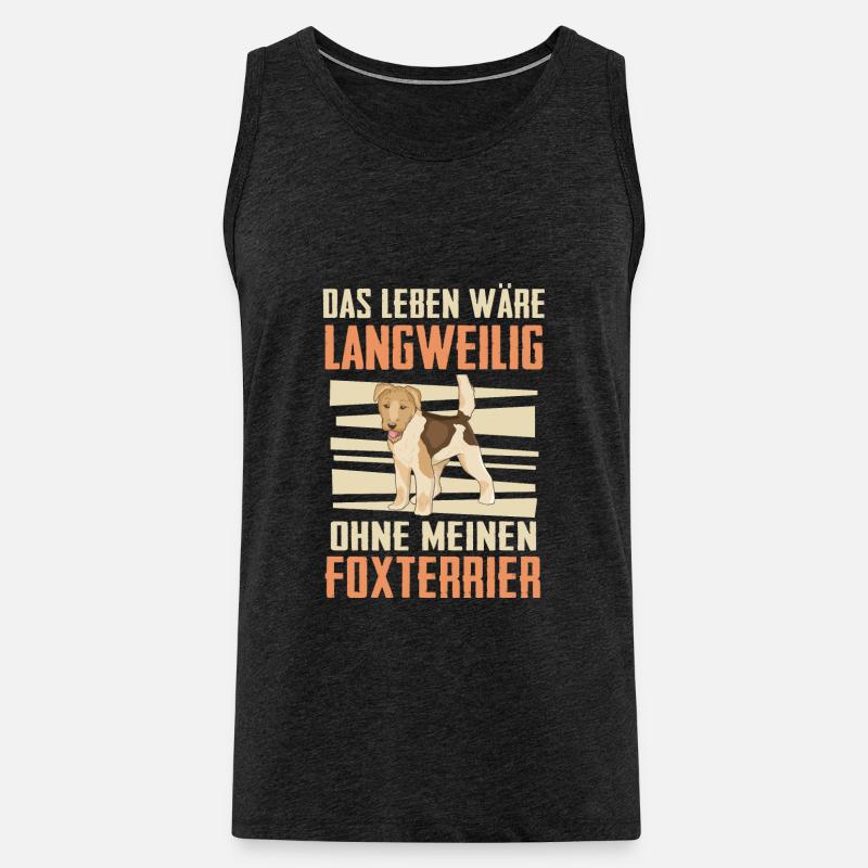 Foxterrier Drahthaar Hund - Männer Premium Bio Tank Top - Anthrazit