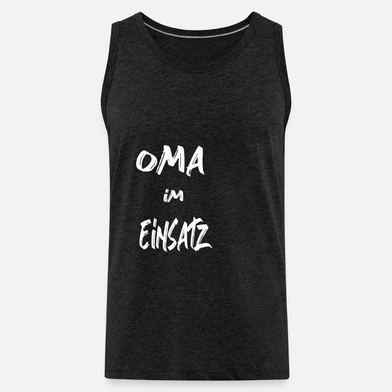 Oma im Einsatz - Männer Premium Bio Tank Top - Anthrazit