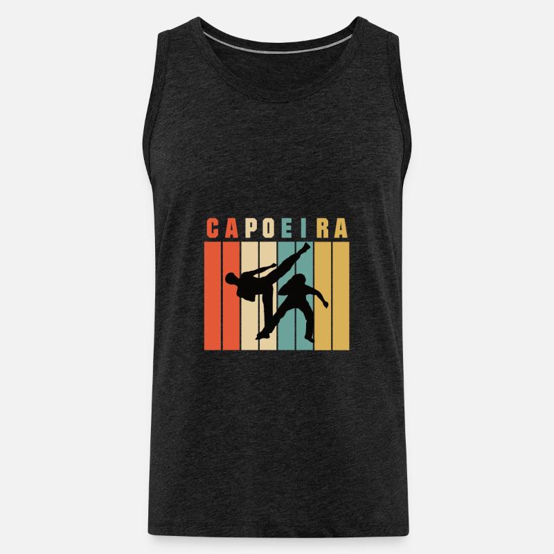 Capoeira Retro - Männer Premium Bio Tank Top - Anthrazit