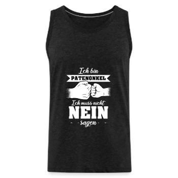 Patenonkel Ich muss nicht Nein sagen Geschenk - Männer Premium Bio Tank Top - Anthrazit - Vorne - AI Model Male 185 dark (185cm)