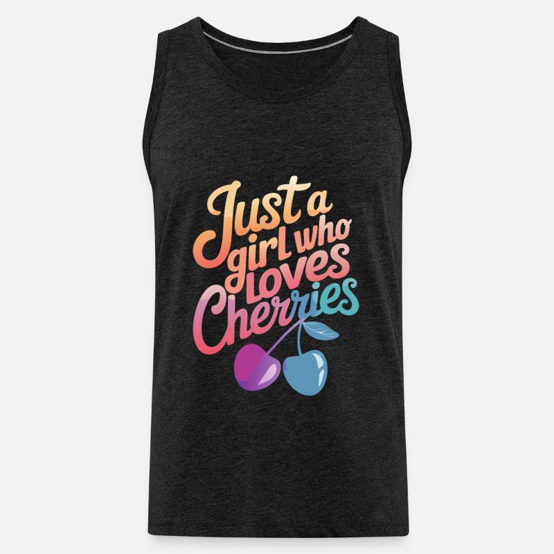 Kirsche Kirschen Früchte Essen - Männer Premium Bio Tank Top - Anthrazit