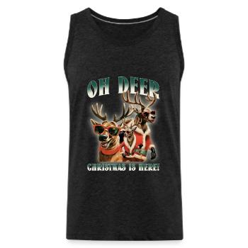Oh Deer Christmas is here Funny Party Deers - Männer Premium Bio Tank Top - Anthrazit - Vorne - AI Model Male 185 dark (185cm)