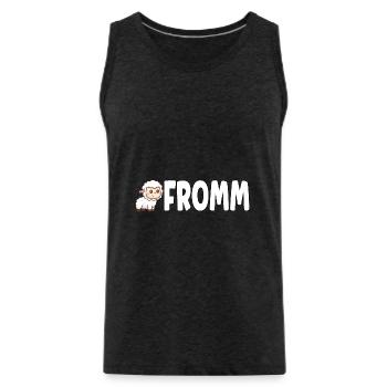 Lammfromm - You are innocent. ALWAYS! - Men's Premium Organic Tank Top - charcoal grey - Front - Alexander (188cm)