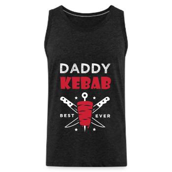 daddy kebab gift dad chef best kebab - Men's Premium Organic Tank Top - charcoal grey - Front - Alexander (188cm)