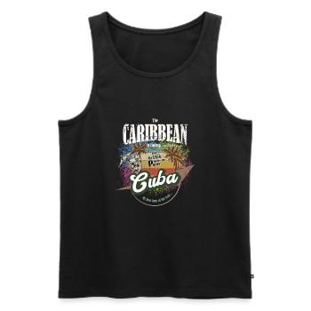 Cuba - Les Caraïbes appellent - colorful - coloré - Débardeur bio Premium Homme - charbon - Devant - AI Model Male 185 dark (185cm)