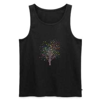 Baum mit Vögel - Männer Premium Bio Tank Top - Anthrazit - Vorne - Alexander (188cm)