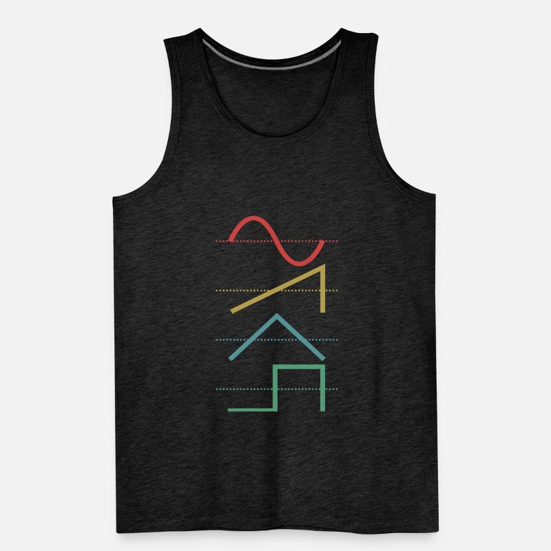 Vintage Analog Synthesizer Techno Waveform - Synth Men's Premium Organic Tank Top