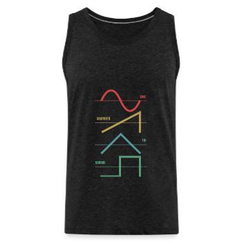 Vintage Analog Synthesizer Techno Waveform - Synth - Männer Premium Bio Tank Top - Anthrazit - Vorne - Alexander (188cm)