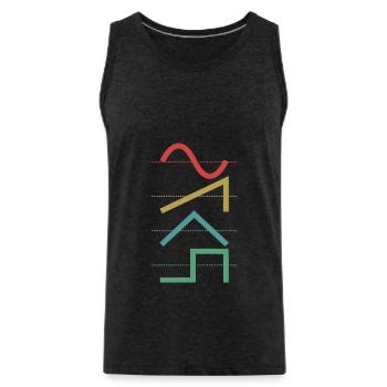 Vintage Analog Synthesizer Techno Waveform - Synth - Männer Premium Bio Tank Top - Anthrazit - Vorne - Alexander (188cm)