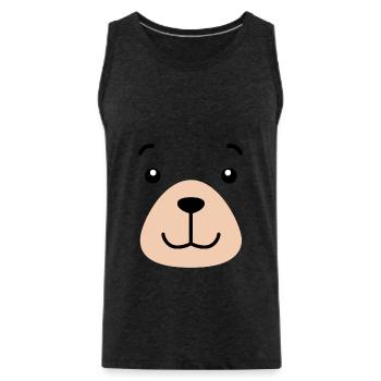Bear Face - Débardeur bio Premium Homme - charbon - Devant - Alexander (188cm)
