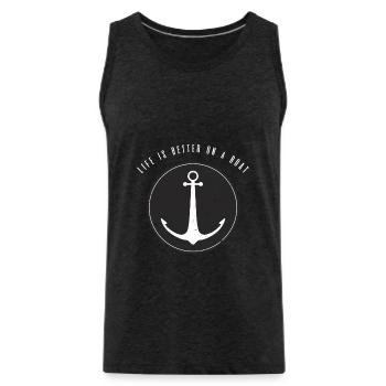 Boat - Anchor Sailors - Débardeur bio Premium Homme - charbon - Devant - AI Model Male 185 dark (185cm)