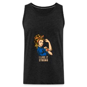 LGBTQ - Girl Tattoo Strong - Coffee Lover - Débardeur bio Premium Homme - charbon - Devant - Alexander (188cm)