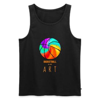 Basketball - This is an Art - Court Varsity Art - Men's Premium Organic Tank Top - charcoal grey - Front - AI Model Male 185 dark (185cm)