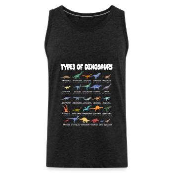 Types Of Dinosaurs Dino Identification - Cute - Men's Premium Organic Tank Top - charcoal grey - Front - Alexander (188cm)