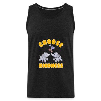 Elephant - Choose Kindness - Zoo - Männer Premium Bio Tank Top - Anthrazit - Vorne - AI Model Male 185 dark (185cm)