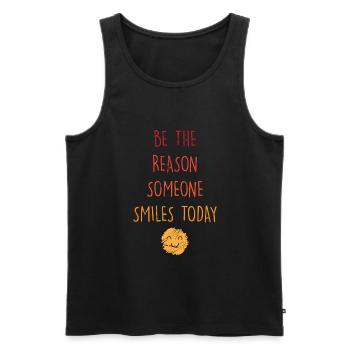 Inspirational - Be The Reason Someone Smiles Today - Männer Premium Bio Tank Top - Anthrazit - Vorne - AI Model Male 185 dark (185cm)