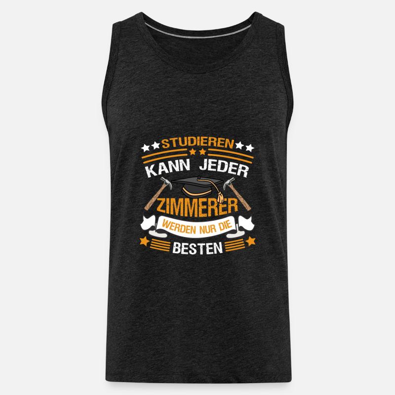 Zimmerer Zimmermann Handwerker - Männer Premium Bio Tank Top - Anthrazit
