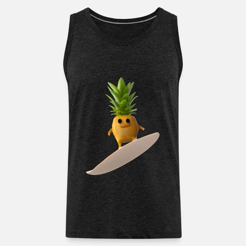 Surfende Ananas - Männer Premium Bio Tank Top - Anthrazit
