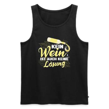 Weintrinker Kein Wein ist auch keine Lösung - Männer Premium Bio Tank Top - Anthrazit - Vorne - AI Model Male 185 dark (185cm)