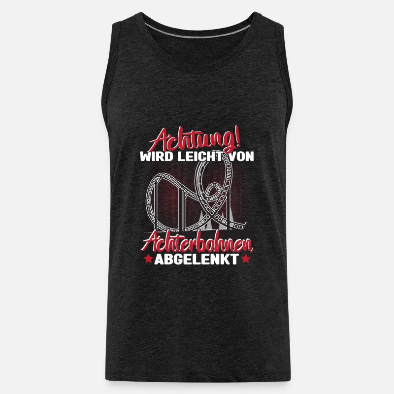 Achterbahn Freizeitpark - Männer Premium Bio Tank Top - Anthrazit