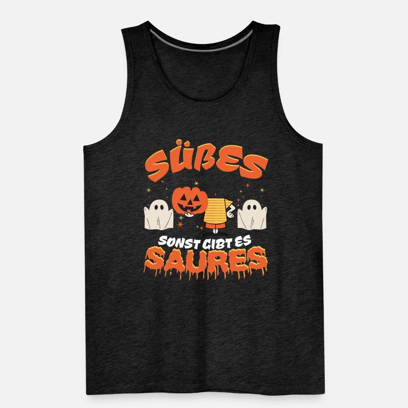 Halloween Süßes oder Saueres Männer Premium Bio Tank Top